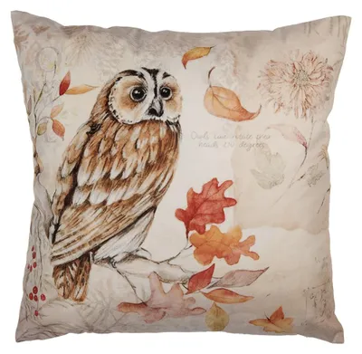Produktbild von Clayre & Eef Kissenbezug 45x45 cm Beige Polyester Eule