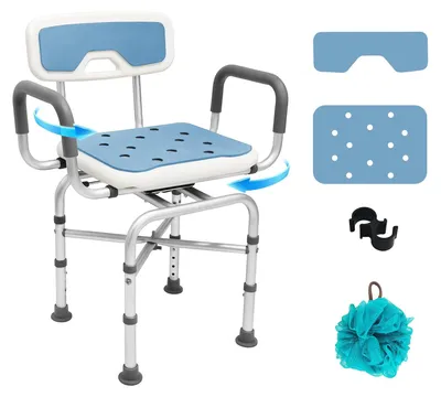 Immagine prodotto di Sedia da doccia per anziani con schienale e piedini antiscivolo