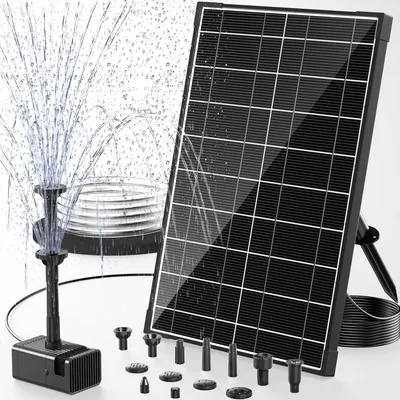 Produktbild von Solar Springbrunnen Gartenbrunnen Vogelbadbrunnen - 8 W - 8 Sprühstufen - Mit 1,5 m Schlauch