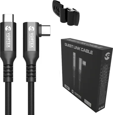 Obrázek produktu pro Kabel VortexVR 5 m + upevňovací prvek | USB-C | pro Quest 3 Quest 3S Quest 2
