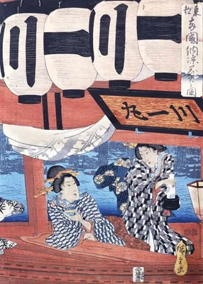 Produktbild von Grafika Puzzle Hiroshige - Kunst Puzzle 500 Teile - Abendkühle Feuerwerk