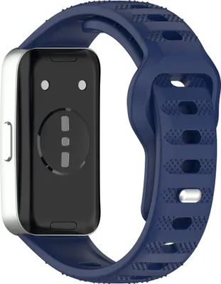 Produktbild von INF Silikonarmband für Huawei Band 10/9/8 - Gepunktete Textur Blau