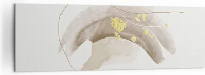 Produktbild von Bild auf Leinwand - Leinwandbild - Einteilig - Braun Abstraktion Gold - 160x50cm - Wand Bild - Wanddeko - Wandbilder - Leinwanddruck - Bilder - Wanddekoration - Leinwand bilder - AB160x50-4910