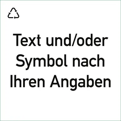 Produktbild von Dreifke® Aufkleber, Wertstoffkennzeichen - Text nach Ihren Angaben, Folie, 30...