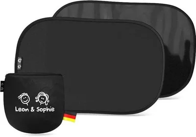 Immagine prodotto di Set parasole per auto per bambini, 2 pezzi, UPF50+ UV, 44x36 cm, nylon nero