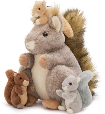 Productafbeelding van XXL Knuffelsquirrel met 3 Baby's voor Kinderen