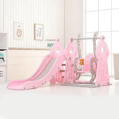 Immagine prodotto di Scivolo per bambini inSPORTline con altalena e cestino – Altalena-scivolo 4 in 1