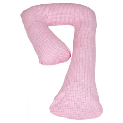 Image de Coussin de naissance à carreaux roses avant/après la naissance
