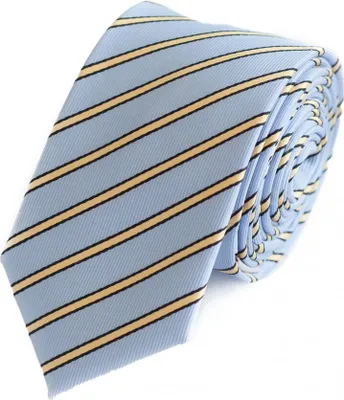 Produktbild von Fabio Farini - 1 Stück Herren Krawatten Blautöne - klassische Männer Schlipse in 6cm Schmal (6cm), Hellblau Gelb - Uranus/Queen Yellow/Dark Baltic