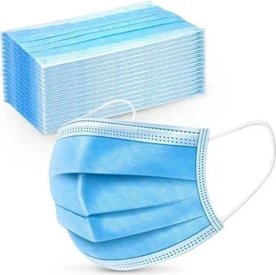 Produktbild von Outline Medizinische Maske mit Gummibändern 3-lagig Blau 50 Stk.
