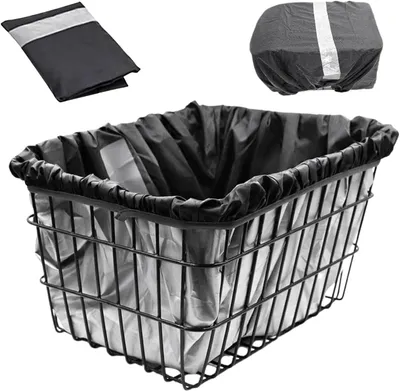 Obrázok produktu pre Pláštenka na košík na bicykel, vodotesná, pre košíky do 42x33x25 cm, čierna, pre bicykel