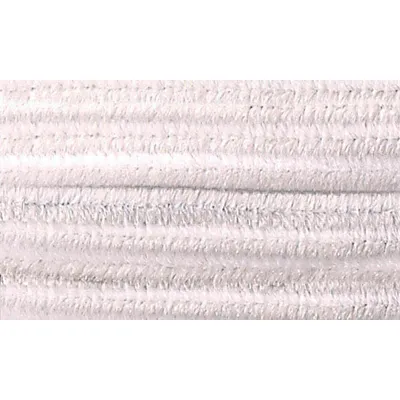 Image de folia Cure-pipe blanc fil chenille Ø 8,0 mm 10 pcs.