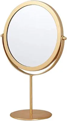 Produktbild von Famanu Tischspiegel Rund - Freistehend und Verstellbar - 19 cm Goldfarben
