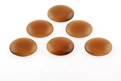 Produktbild von Vintageparts Cabochons Cateyeglas dunkelbraun 14 mm, 6 Stück