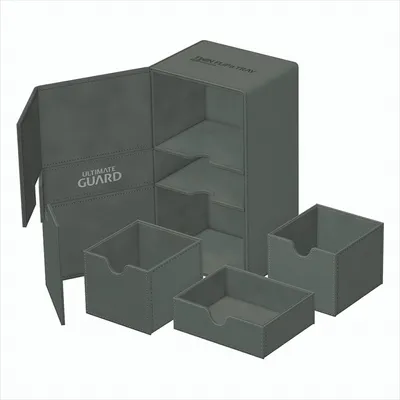 Produktbild von Ultimate Guard Twin Flip`n`Tray 200+ XenoSkin Monocolor Grau