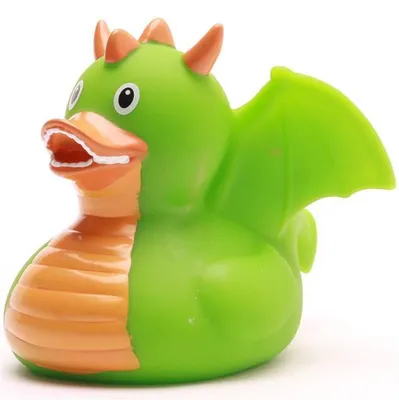 Produktbild von Badeente Drachen grün Vinyl 8 cm