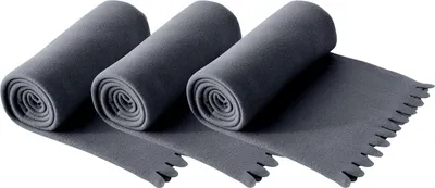 Produktbild von wometo 3er Set WAVE Fleecedecken 120x160 cm – OEKO-TEX ca. 300g weiche Fleece Decke mit Wellenrand Anti-Pilling grau