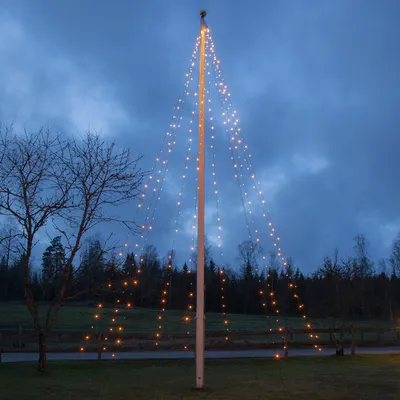 Zdjęcie produktu dla Lampki LED z pierścieniem 10 linii x 7m białe ciepłe 1900k FLAGPOLE