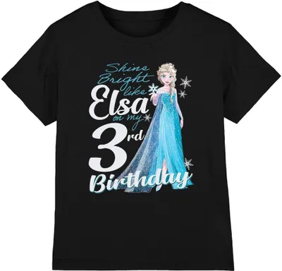Obrázek produktu pro Frozen - "Bright Like Elsa" tričko pro děti - 3. narozeniny TV4958 (116) (černá)