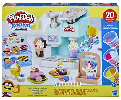Produktbild von Play-Doh Knetset Kaffeebar F5836 mit 20 Zubehörteilen und 8 Dosen ab 3 Jahren