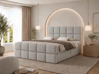 Produktbild von Emlar Boxspringbett Moya MAX 180x200 - Komplett-Set mit Matratze und Topper - Polsterbett mit Bettkästen - Boxspringbett Grau (Quelle 83)