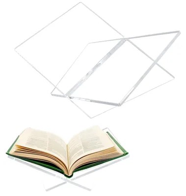 Imagen del producto de Elzusha - Estante inclinado grande de acrílico para libros de cocina y revistas