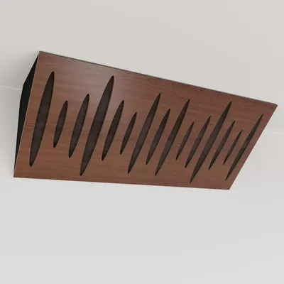 Obrázek produktu pro Balení po 2 kusech – Úzká akustická rohová basová past s sametovým potahem | 23 x 50 x 10 cm | Odraz – zvuková izolace | [PULSE (Horizont) – ořech | hnědá]