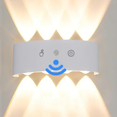 Zdjęcie produktu dla Lampa ścienna z czujnikiem – lampka nocna bezprzewodowa – oświetlenie korytarza – regulacja jasności – bateria 4000mAh – czarna