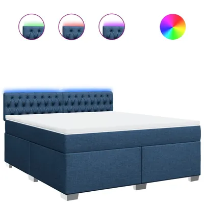 Obrázok produktu pre vidaXL Boxspring posteľ s matracom Modrá 180x200 cm Látka