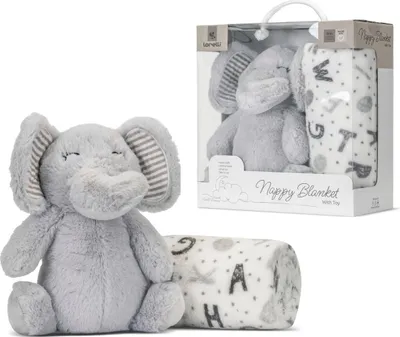 Obrázok produktu pre Lorelli NAPPY detská deka s plyšovou hračkou 90×75 cm – mäkká a ľahká údržba, 100% polyester, do postieľky/kočíka