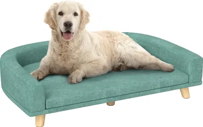 Zdjęcie produktu dla PawHut – sofa dla psów, sofa dla zwierząt domowych, sofa dla kotów z poduszkami dla dużych psów, kolor zielony