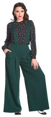 Produktbild von Banned Retro Marlene-Hose - Diamond, Grün, Größe XL
