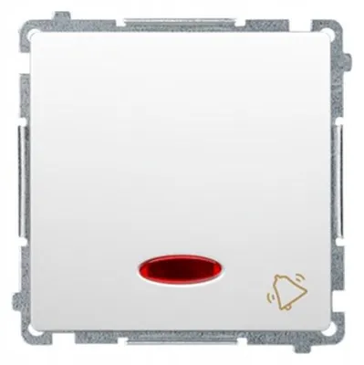 Image de Kontakt-Simon BMD1L.01/11, Interrupteur à bouton-poussoir, Plastique, Blanc, IP20, IP44, 250 V, 10 A