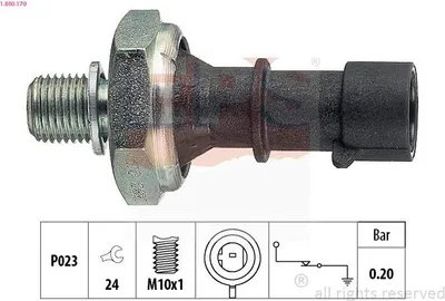 Produktbild von EPS 1.800.170 Öldruckschalter Öldrucksensor für OPEL Corsa D Schrägheck (S07) ZAFIRA B (A05) Mokka / Mokka X (J13) Astra J Sports Tourer (P10)