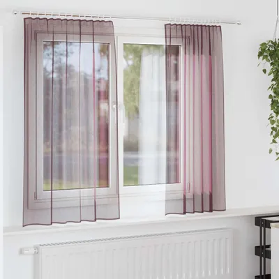 Produktbild von "2026 Promotion" Voile Vorhänge mit Schlaufen 2 Stk. - Hohe Qualität - Violett 140x175 cm - Gardinen & Vorhänge CC25472