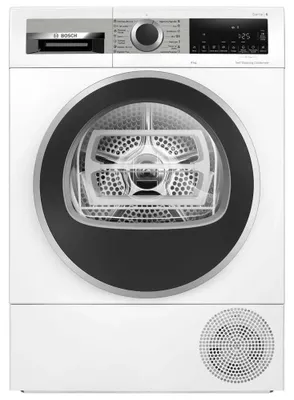 Produktbild von Bosch Serie 6 WQG245D1ES, Freistehend, Frontlader, Wärmepumpe, Weiß, Tasten, Berührung, Rechts