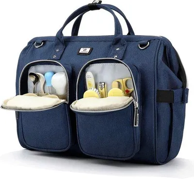 Produktbild von Mehrzweck-Wickeltasche mit wasserdichter Wickelauflage und 2 Kinderwagenhaken