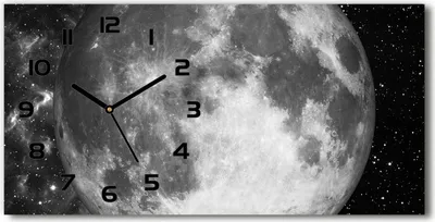 Immagine prodotto di Orologio da parete in vetro – 60x30 cm - Quadro in vetro - Orologio in vetro - Vetro temperato - Lancette nere - Luna