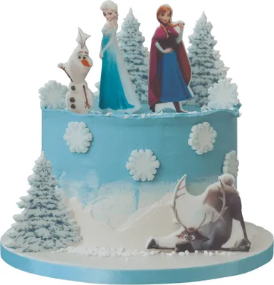 Produktbild von Sweetfanaberia | Zestaw dekoracji tortu - Frozen - 14 elementów - Ręcznie robione - na przyjęcia urodzinowe dla dzieci