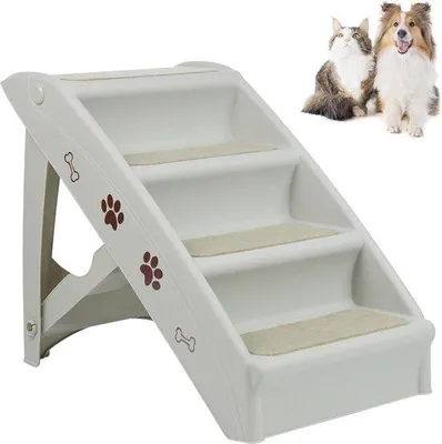 Produktbild von Leichtes, faltenfähiges Hundehindernis mit Antislip, 4 Stufen für Hunde und Katzen bis 75 kg