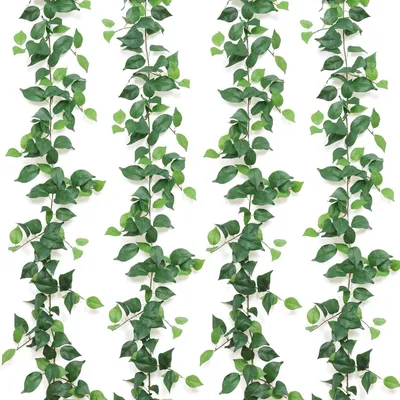 Image de Guirlande de lierre artificiel, vert, 200 cm, lot de 4, en soie et plastique