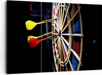 Produktbild von Bild auf Leinwand - Leinwandbild - Pfeil Darts Spaß Schild - 165x110cm - Wand Bild - Wanddeko - Leinwanddruck - Bilder - Kunstdruck - Wanddekoration - Leinwand bilder - Wandkunst - CE165x110-2199
