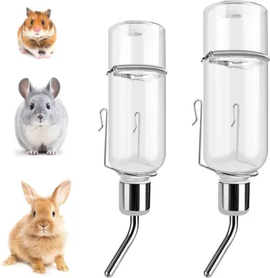 Produktbild von Trinkflasche für Kleintiere, 180ml und 350ml, Kunststoff und Edelstahl, für Kaninchen und Hamster