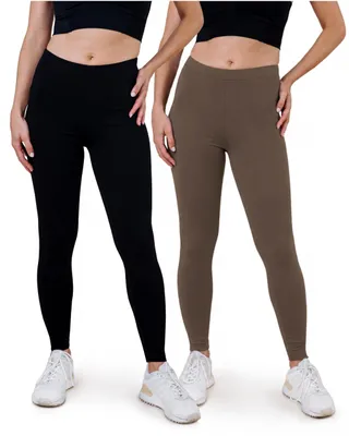 Produktbild von SES blickdichte Leggings Damen Baumwolle 2er Pack 48-50 Braun & Schwarz