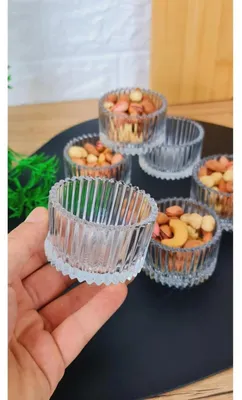 6er-Set Dipschalen aus Glas oder Bambus, Mini-Schälchen
