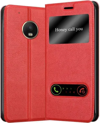 Obrázek produktu pro Cadorabo Protective Case for Motorola MOTO G5 PLUS Case in Red Pouzdro na mobilní telefon typu kniha Cover Etui
