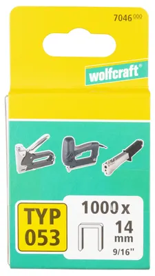 Image de Wolfcraft, 1000 agrafes, acier de type 53, très résistantes, de 14 mm