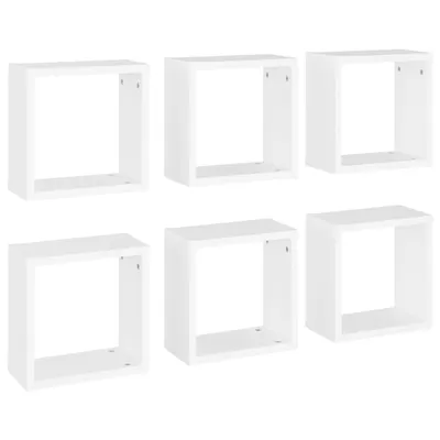Image de Étagères cube murales 6 pcs blanc 30x15x30 cm