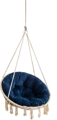 Zdjęcie produktu dla Poduszka "Dom Bociana" - Ø 92 cm - do wiszącego fotela i siedziska hamakowego - Aksamitna, miękka i elegancka | Poduszka, Poduszka do prania, Okrągła, Huśtawka, Siedzisko huśtawki | PillowPrim