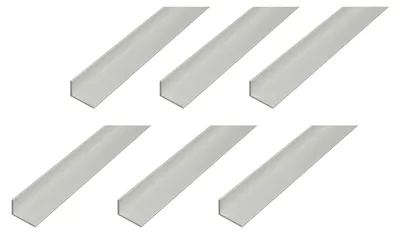 Produktbild von Alberts 6 x Winkelprofil, Aluminium, silberfarbig eloxiert, 20 x 10 x 1,5 mm, Länge 2 m
